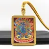 Collar Tanka de Cinabrio Dorado de Xizang Zodiaco Zaki Carnero Zorro Hada Colgante Tanka Wuye Colgante