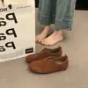 Mocassins de Veludo Planos Estilo Retro Francês de Nicho, Sapatos Slip-On Gorro Novo Estilo Inverno, Sapatos Femininos de Solado Macio