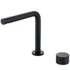Grifo de Lavabo de Cobre Completo Tipo Split Frío y Caliente Color Gris Pistola para Lavabo de Encimera de Baño con Doble Agujero