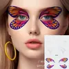 Pegatinas de Tatuaje de Venta Caliente Transfronterizas para Actividades Faciales Escenario Mariposa Colorida Larga Duración Impermeables Pegatinas de Maquillaje Facial Venta al por Mayor