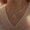 Collar de Anillo de Möbius para Mujer, Simple y Elegante, Cadena Geométrica Hueca para Clavícula, Cadena para Suéter
