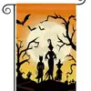 Bandera de Jardín de Halloween Transfronteriza 20.22 millones Estampado de Lino Cuadros Acuarela Decorativa para Patio Exterior de Halloween