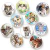Lindo Gatito Tiempo Gema Joyería DIY Cristal Vidrio Calcomanía para Refrigerador Llavero Aretes Pulsera para Teléfono Móvil