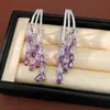 Pendientes de Plata Recubierta de Oro Real de 18K con Aguja de Plata, Zirconia y Borla de Gota de Agua, Pendientes de Lujo Ligero de Gama Alta, Exquisitos Accesorios para Orejas Estilo Palacio