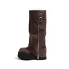 Botas de Cano Alto Doces e Frescas de Hong Kong para Mulheres 2025 Outono Novo Estilo Acima do Joelho Solado Pequeno Grosso Botas que Aumentam a Altura Estilo Britânico