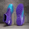 Fábrica de atacado novos sapatos de futebol de cano alto masculino grama artificial TF unhas quebradas sapatos de treinamento planos tênis meias boca