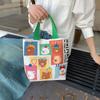 Bolsa Carteiro Coreana Desenho Animado Fofa de Lona para Mulheres 2025 Nova Grande Capacidade Estudante Trabalho Lancheira Bolsa Drop Shipping