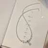 Collar de Perlas con Degradado Aguamarina para Mujer, Elegante y Lujoso, Moda de Nicho, Cadena Sencilla para Clavícula de Otoño e Invierno