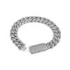 Accesorios de Cadena Cubana de Burbujas de 12 mm Transfronterizos Europeos y Americanos con Cierre de Pinza Pulsera de Circonita Joyería Hip-Hop Personalización