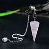 Péndulo Colgante de Cristal Natural Péndulo de Frecuencia Ajustable Colgante Hexagonal de Amatista Cruda Collar Joyería para Yoga