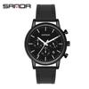 Sanda Venta Caliente Transfronteriza Moda Nueva Negocios Imitación Tres Ojos Seis Agujas Casual Impermeable Correa Reloj de Hombre 1034