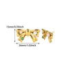 Brincos Quadrados de Aço Inoxidável com Face de Marca Tendência Retrô Europeus e Americanos Brincos de Laço Brincos Femininos