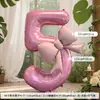 Sesión de fotos de cumpleaños para niña ins globo con número de lazo rosa accesorios para niños decoración de fiesta arreglo de escena