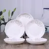Prato de jantar doméstico criativo cerâmica prato chinês prato de frutas prato de refogado prato de arroz combinação micro-ondas