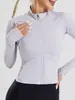 Abrigo de yoga nuevo de otoño e invierno transfronterizo para mujer, ropa de entrenamiento deportivo al aire libre, fitness, chaqueta con cremallera de manga larga