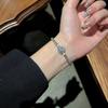 Pulsera de Circonita Super Flash estilo Coreano para Niñas Nicho Versátil Diamante Completo Pulsera Estilo Apilado Exquisita Lujo Ligero Joyería de Alta Gama