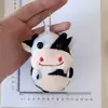 Pingente de Pelúcia Vaca Preto e Branco Chaveiro de Boneca Criativa Desenho Animado Fofo Boneca de Festa Anual Presente Venda por Atacado
