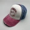 Chapéu de Baseball Crânio de Motocicleta Retro Americano Cor Contrastante Tendência Lavado Aba Reta Letras Unissex Versátil Atacado