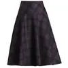 Falda de cuadros de línea A de longitud media, estilo otoño 2022, de cintura alta, ajustada, falda de media pierna a la moda, falda acampanada elegante, efecto adelgazante
