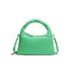 Nuevo Bolso Tejido de Verano 2026 para Mujer, Bolso Simple de Color Sólido Tipo Dumpling, Bolso de Hombro y Cruzado Fresco y Versátil