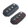 Funda para Llave de Coche para VW Golf Jetta POLO para Skoda Yeti Superb Rapid Octavia para SEAT Leon Ibiza Funda de Silicona para Llave de 3 Botones