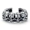 Anillo de calavera de plata tailandesa para hombre, marca de moda de alta gama, retro, personalidad, diseño único, anillo abierto, anillo de nicho dominante