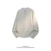 Camiseta listrada de manga comprida para casais, novo estilo outono, textura simples, toque de alta qualidade, top casual moderno estilo coreano masculino