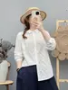 Colección Otoño 2026: Camisa artística de estilo japonés, holgada, de manga larga, con bordado de crisantemo y estampado de lunares, top casual