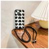 Corazón Negro de Pantalla Completa Corazón Adecuado para Apple 15 Cordón Funda para Teléfono Móvil iPhone 14 Promax Cadena Puede Ser Bolso de Hombro y Anticaída