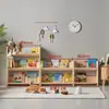 Estante Infantil de Chão Porta Livros Ilustrados Quarto Infantil Estante de Leitura Doméstica Prateleira de Armazenamento para Bebê Estante Pequena Simples de Madeira Maciça