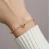 Pulseira Europeia e Americana Transfronteiriça de Aço Inoxidável Totalmente Cravejada com Diamantes Design de Nicho Estilo Luxo Leve Pulseira de Corrente de Tênis Cravejada com Zircônia Que Não Desbota