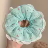 Elástico de Cabelo de Renda Estilo Coreano para Rabo de Cavalo, Scrunchie Grande, Elástico para Coque, Acessório de Cabelo de Luxo para Meninas