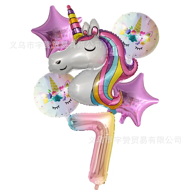 6pcs-lot-Rainbow-Unicorn-Ballo