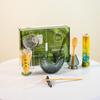 Set de Té Matcha de Vidrio Transfronterizo con Caja de Color, Batidor de Té, Cuenco para Matcha, Soporte para Batidor de Té y Cuchara para Té Juego Completo