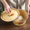 Souvenir Vintage Nostálgico Tazón de Esmalte para Pastel Tazón para Manteca con Tapa Cuenco de Esmalte Suministro Directo del Fabricante Al Por Mayor en Stock