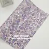 Paquete de Materiales para Lazos de Accesorios para el Cabello DIY 20x22CM Lentejuelas Grandes Pequeñas de Alto Brillo Patrón de Escamas de Pez Patrón de Ondas de Agua Tela de Cuero diy