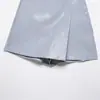 ZR Comércio Exterior Atacado Transfronteiriço 2026 Novo Estilo Europeu e Americano Moda Feminina Única Calças-Saia de Couro Sintético de Botão Duplo