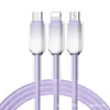 Cable de datos de carga súper rápida de 65w con degradado de cristal de hielo pd27w para Android Huawei tipoc Cable de carga Apple