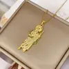 Europeo y Americano Nuevo Más Vendido Cobre Incrustado Circonita Gama Alta San Judas Personalizado Nicho Colgante Acero de Titanio Collar Joyería Al Por Mayor