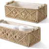 Caixa de Armazenamento de Mesa Cesto de Armazenamento de Corda de Algodão Tecido Cesto de Armazenamento de Corda de Cânhamo Cesto de Armazenamento Cesto de Organização Cesto de Armazenamento de Lanches de Mesa de Corda de Cânhamo