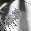 Brincos de Flor de Zircônia Ultra Brilhantes para Mulheres, Versáteis e Modernos, Fornecimento Transfronteiriço para Pré-Venda Versa
