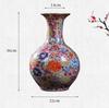 Vaso de Flores Esmaltado Cerâmico Jingdezhen Chinês para Casa Sala de Estar Entrada Enfeites de Vaso Decorações Artesanais