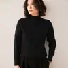 Nuevo Suéter de Punto de Cachemira para Mujer Otoño/Invierno 2026, de Cuello Medio Alto, Ajustado, Diseño de Punto Trenzado, Manga Larga