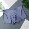 Roupa Íntima Masculina de Seda de Gelo Boxer Briefs Masculinos Finos Sem Costura Boxer Briefs Respiráveis para Jovens