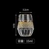 Padrão de diamante criativo High-end Phnom Penh Copo de vinho Household Crystal Glass Spirits Dispensador de vinho de vidro de uma xícara Copo de vinho pequeno