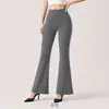 Calça Fluffy Micro-flare Tubarão para Mulheres, Roupa de Outono/Inverno, Calça Grossa de Cintura Alta com Controle de Barriga, Levanta Bumbum, Modeladora, Elástica, Camada Base Quente