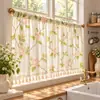 Cortinas Florais Estilo Retro Francês Americano Quarto Sala de Estar Varanda Janela de Canto Cozinha Cortinas Blackout Meias Cortinas Cortinas de Porta Cortinas Pequenas Curtas