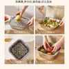 Juego de 304 Cubetas Azules Cuadradas con Drenaje para Lavar Verduras, Cubeta Espesada de Cocina para Cocinar, Cubeta con Drenaje para Lavar Arroz, Cubeta Multifuncional para Mezclar Masa