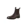 Botines Chelsea básicos versátiles de cuero estilo británico, colección invierno 2026, tacón bajo grueso, punta redonda, cuero genuino, adecuados para ir al trabajo, botines bajos para mujer