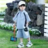 Conjunto Elegante de Verano para Niños 2026 Nuevo Modelo Ropa Deportiva Casual para Bebés Niños Conjunto de Dos Piezas de Manga Corta Moderno